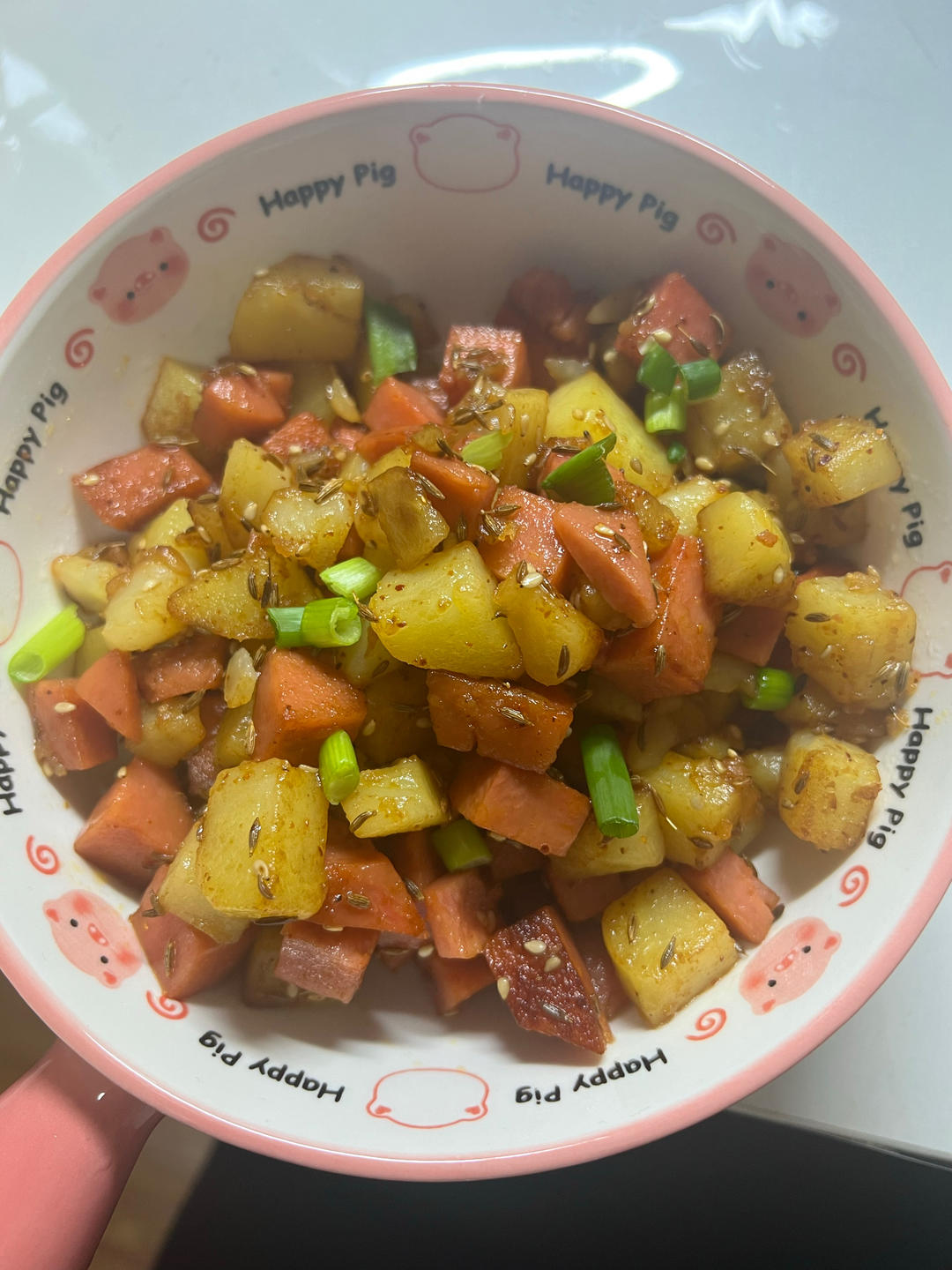 孜然火腿土豆丁