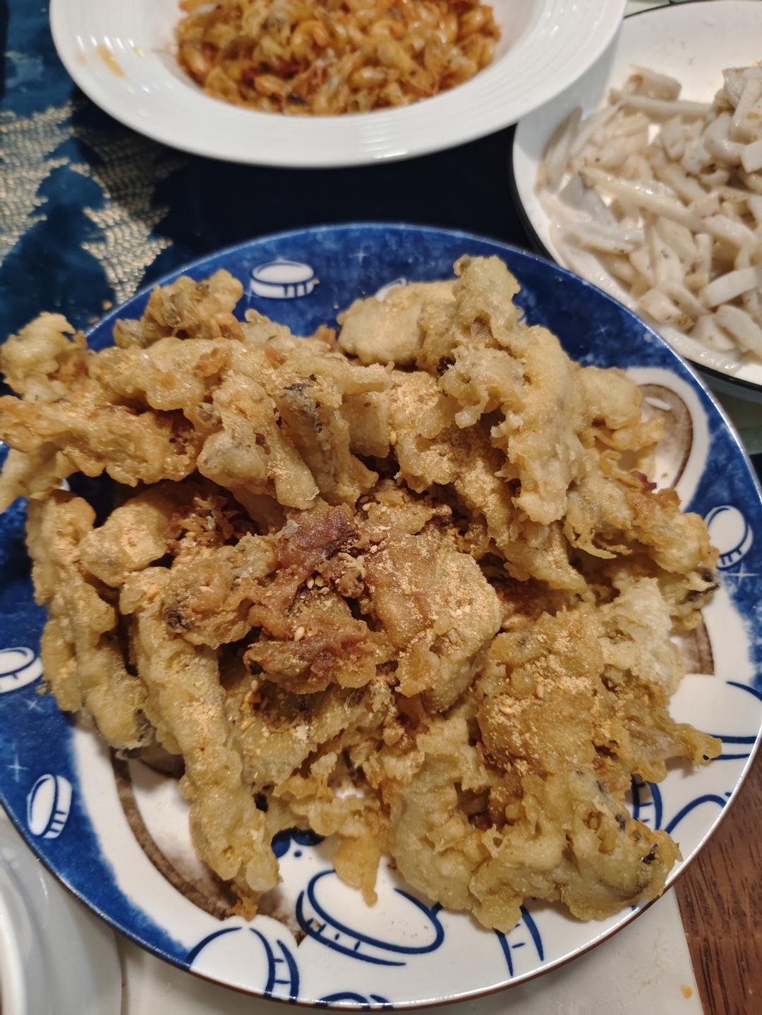 有着虾段口感的炸鲜蘑（啤酒调面糊版）