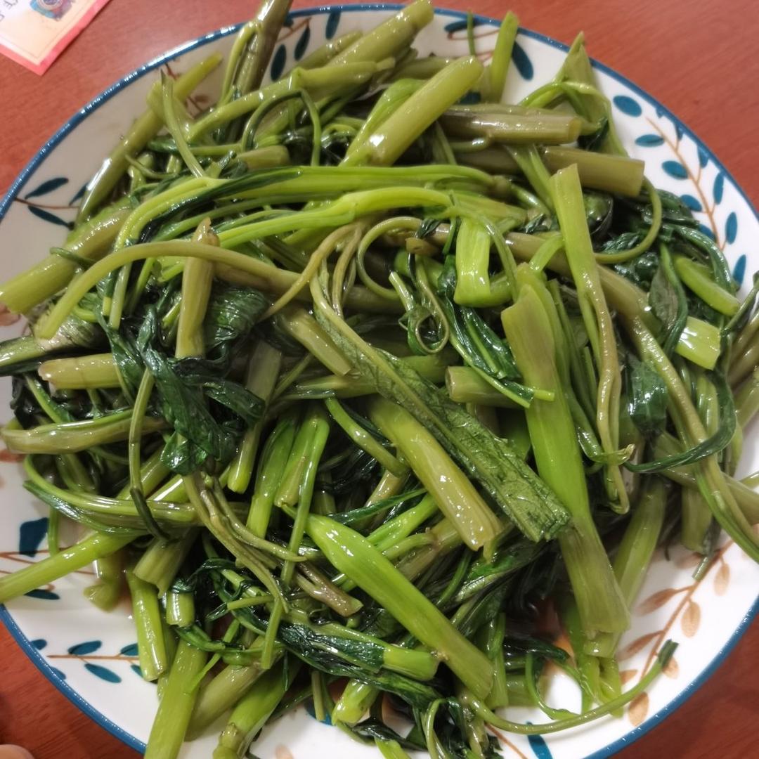 炝炒空心菜（不黑的秘密）