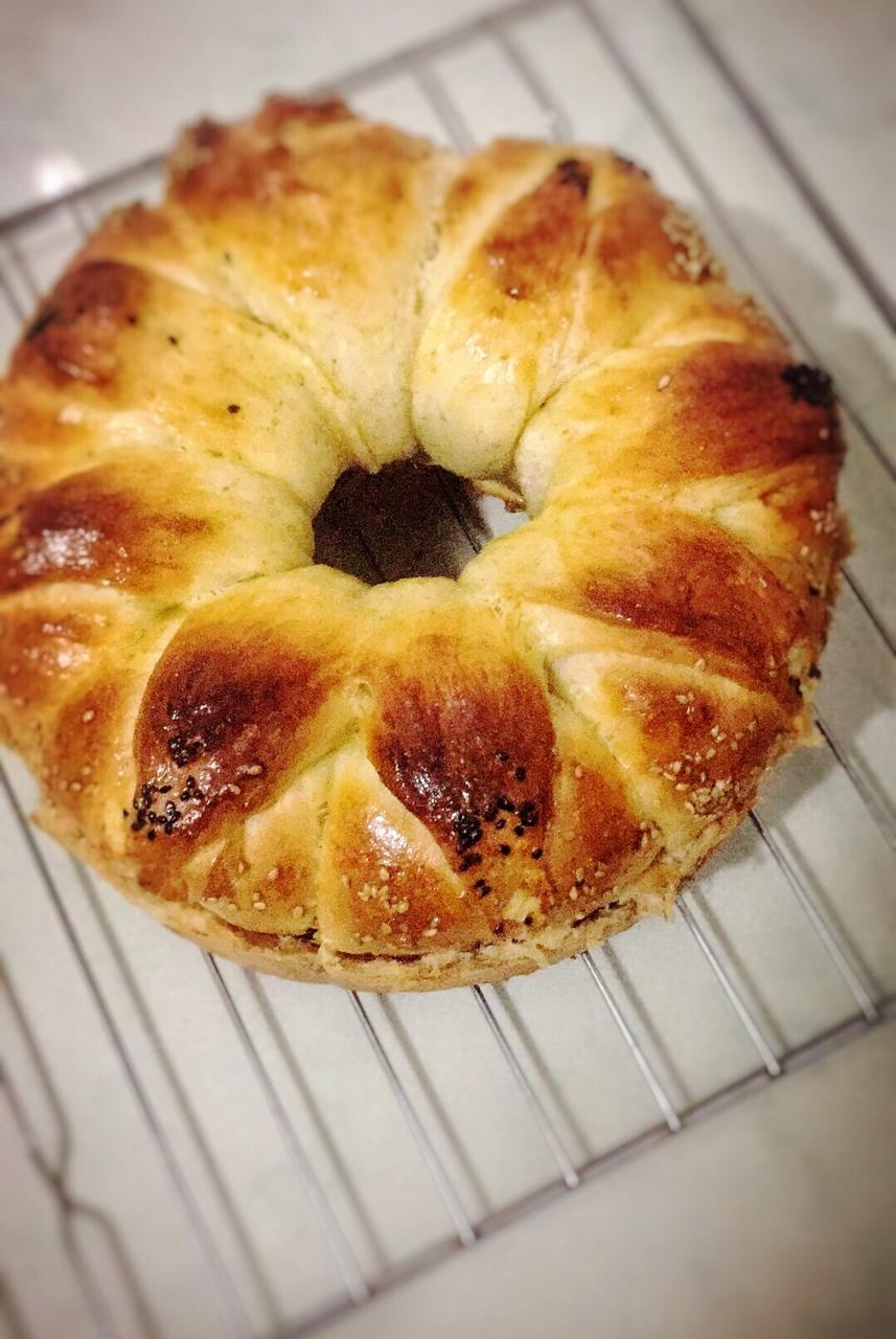 皇冠花朵面包（面包机版和面）