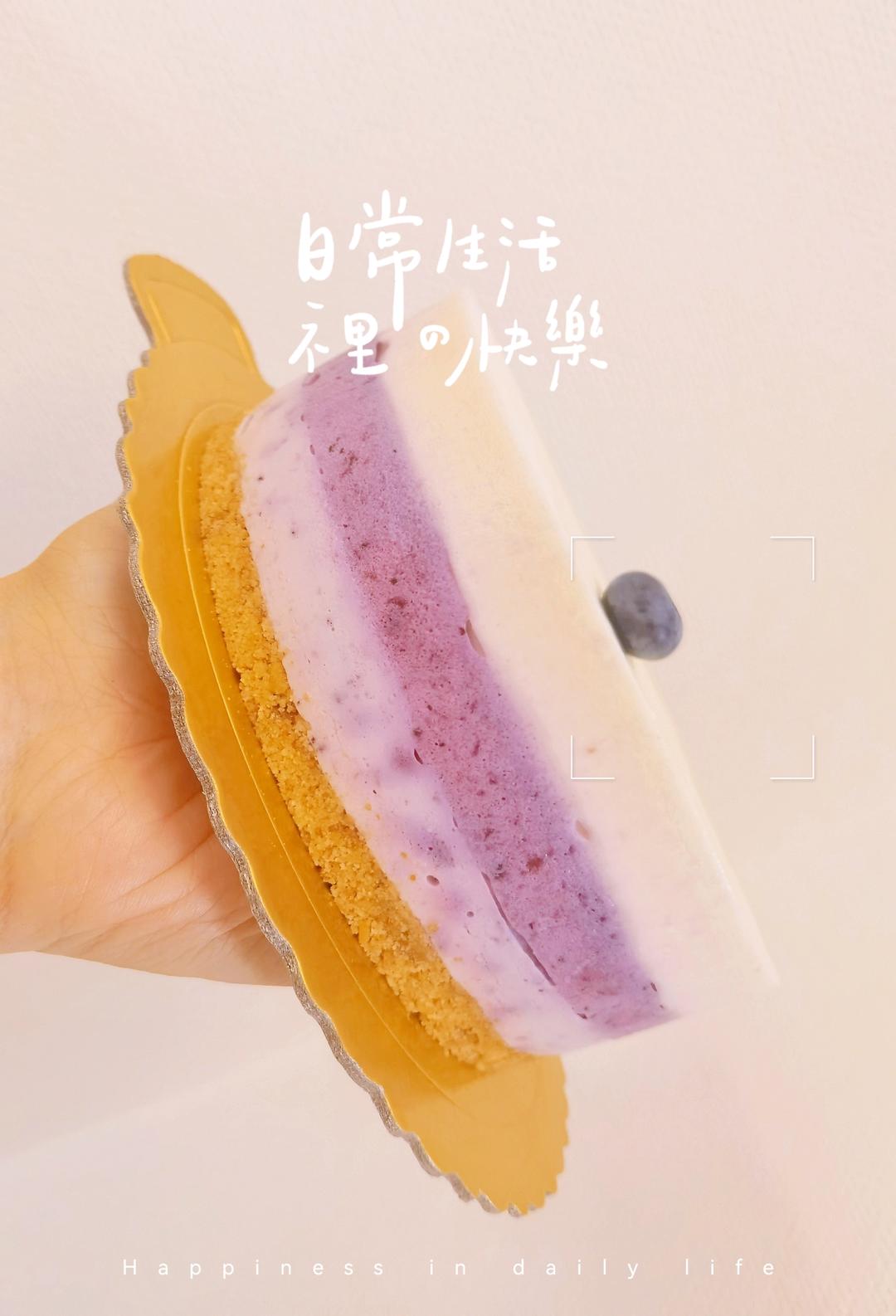 渐变蓝莓冻芝士蛋糕（免烤）