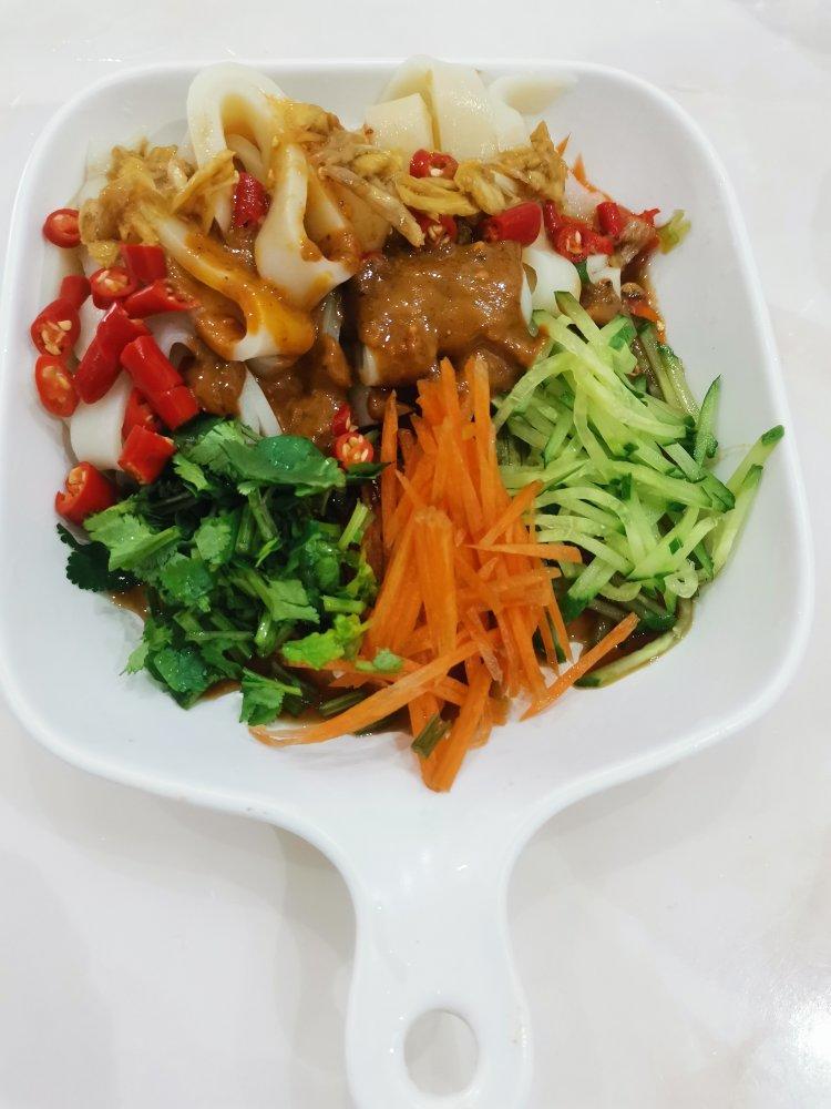 凉皮全过程（不用洗面筋，简易做法）