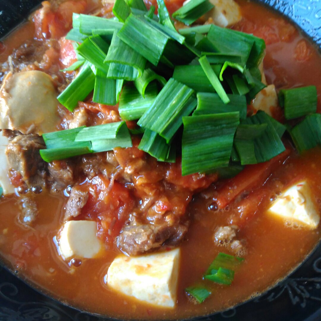 西红柿牛腩炖豆腐