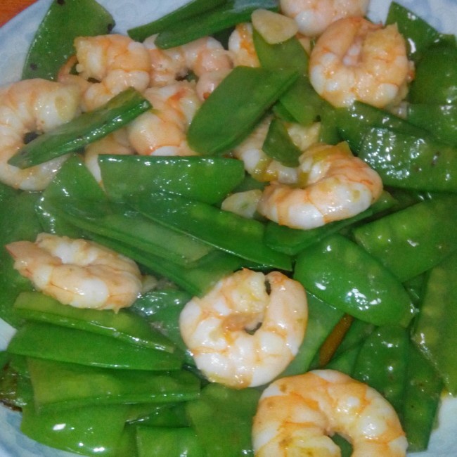 荷兰豆炒虾仁