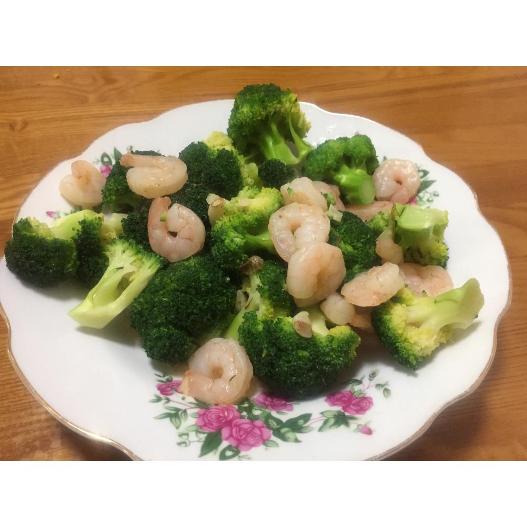 蒜蓉西兰花炒虾仁