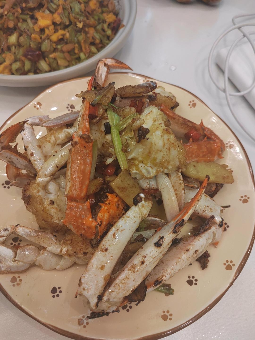 葱姜炒梭子蟹（very easy）