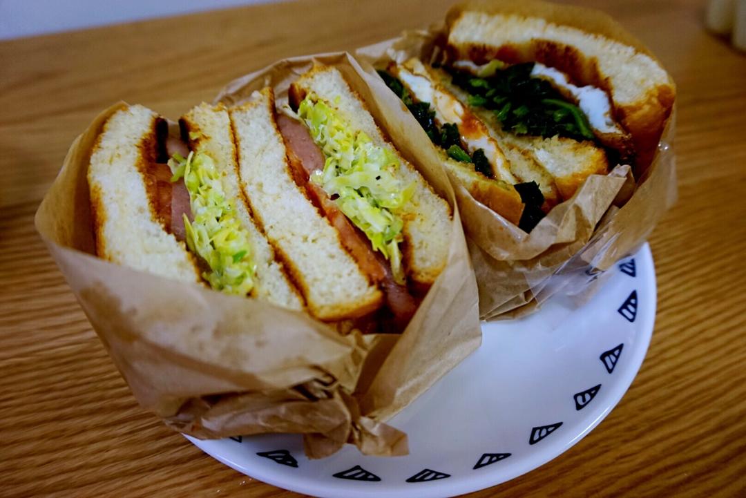 如何做超厚的沼三明治~详细tip！牛油果鸡蛋午餐肉三明治~