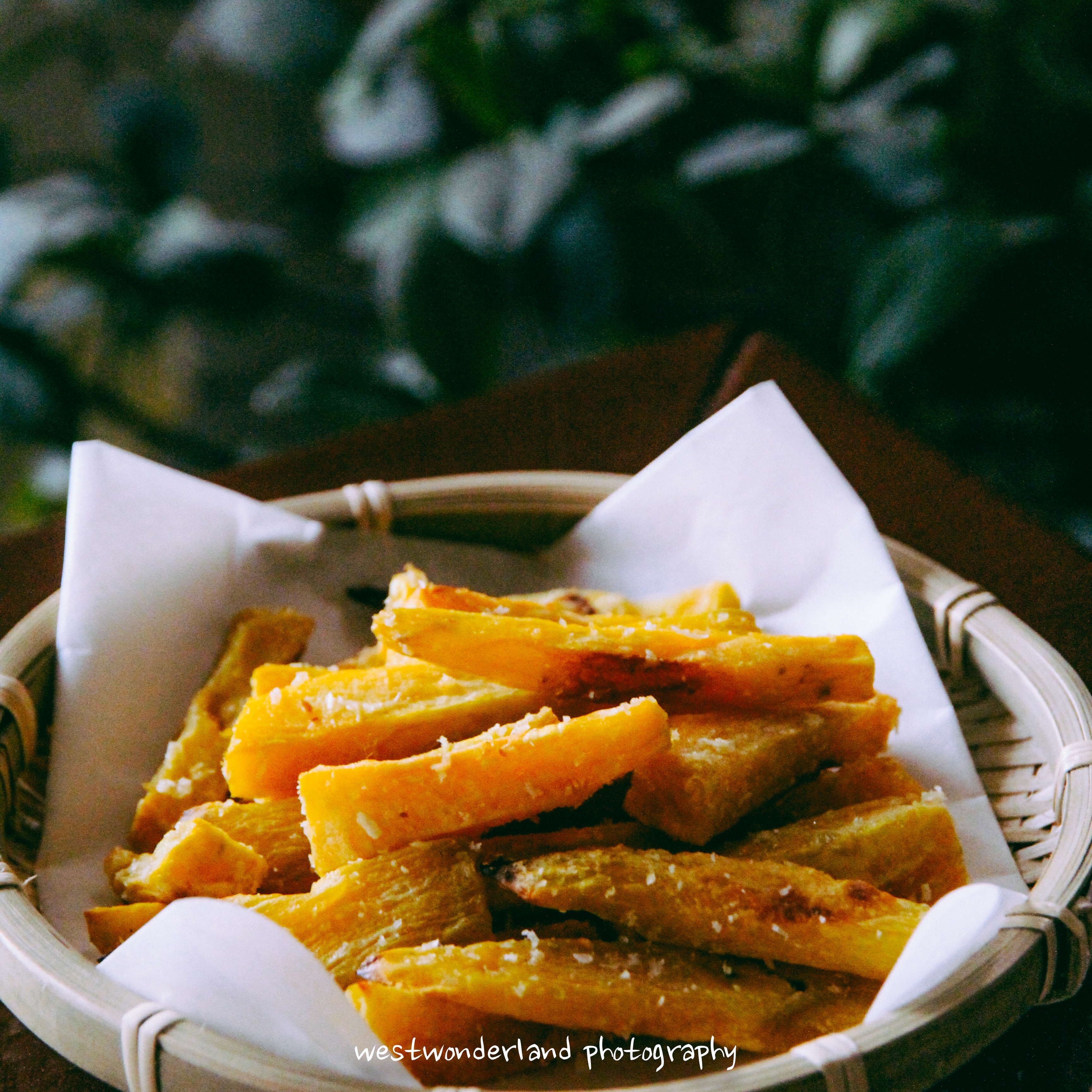 椰蓉烤红薯条（健康夜宵）