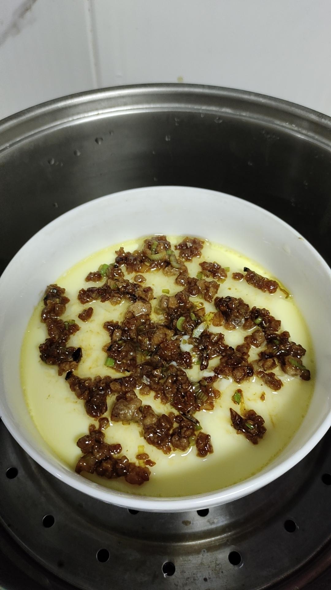 鲜嫩爽滑的肉末蒸蛋‼️ 简单好吃到起飞