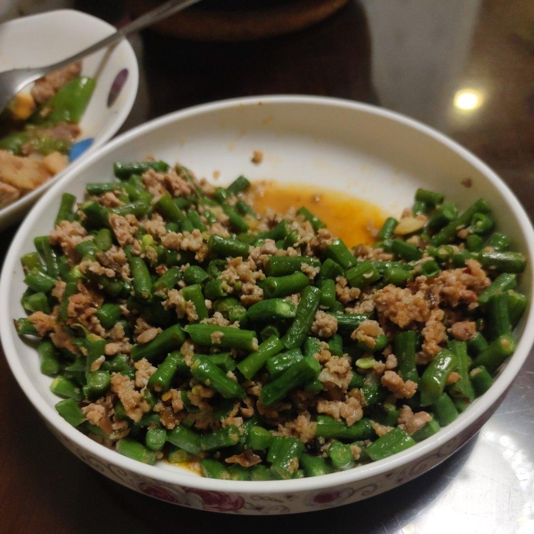 刀豆炒肉沫