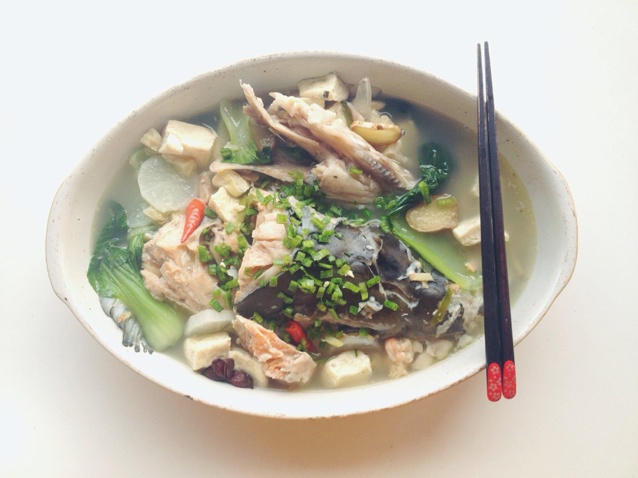 三文鱼头豆腐汤