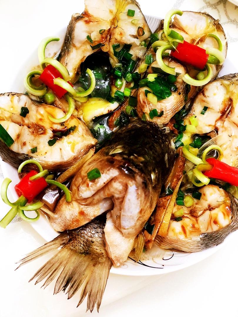 h__77做的家常美味—开屏鱼(清蒸鲈鱼)