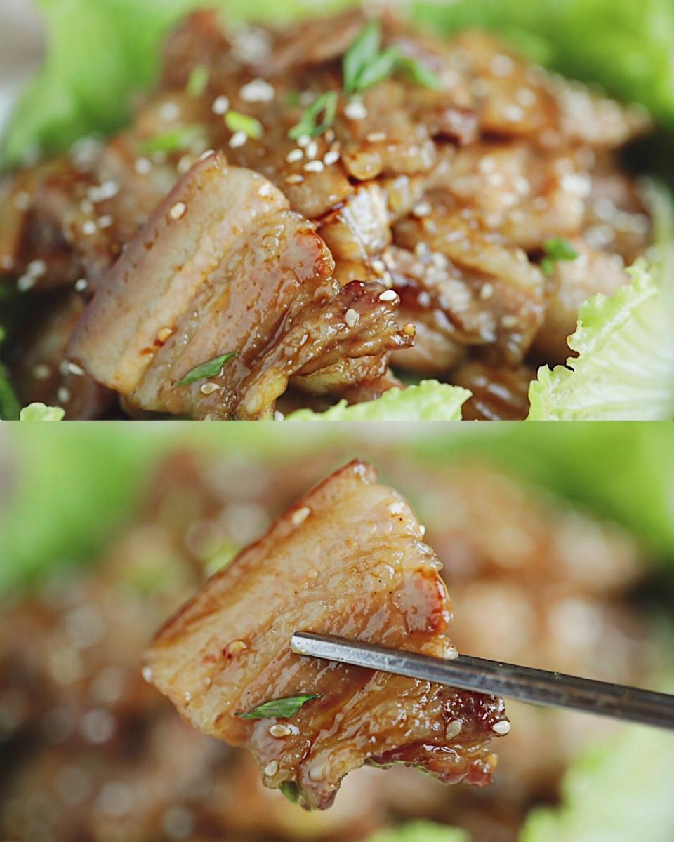 超正宗❗️平底锅版超快手韩式烤五花肉🔥