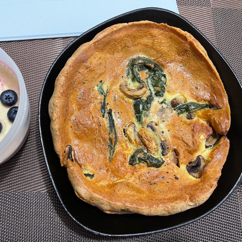 菠菜口蘑烤松饼