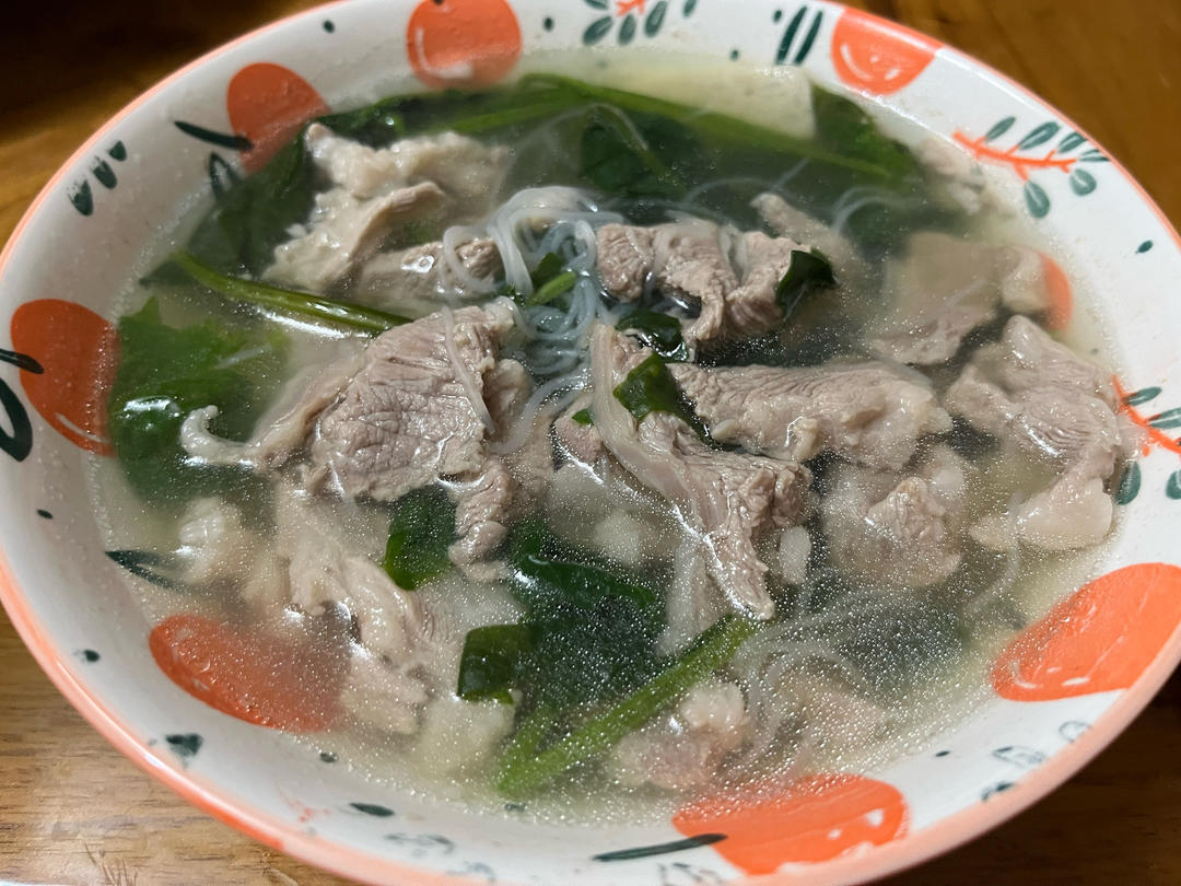 【菠菜瘦肉汤】--为早餐增加营养