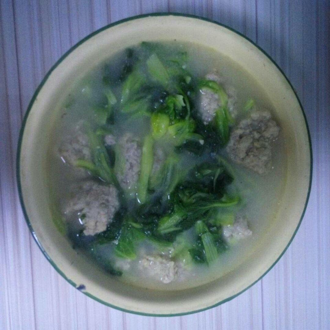小白菜丸子汤
