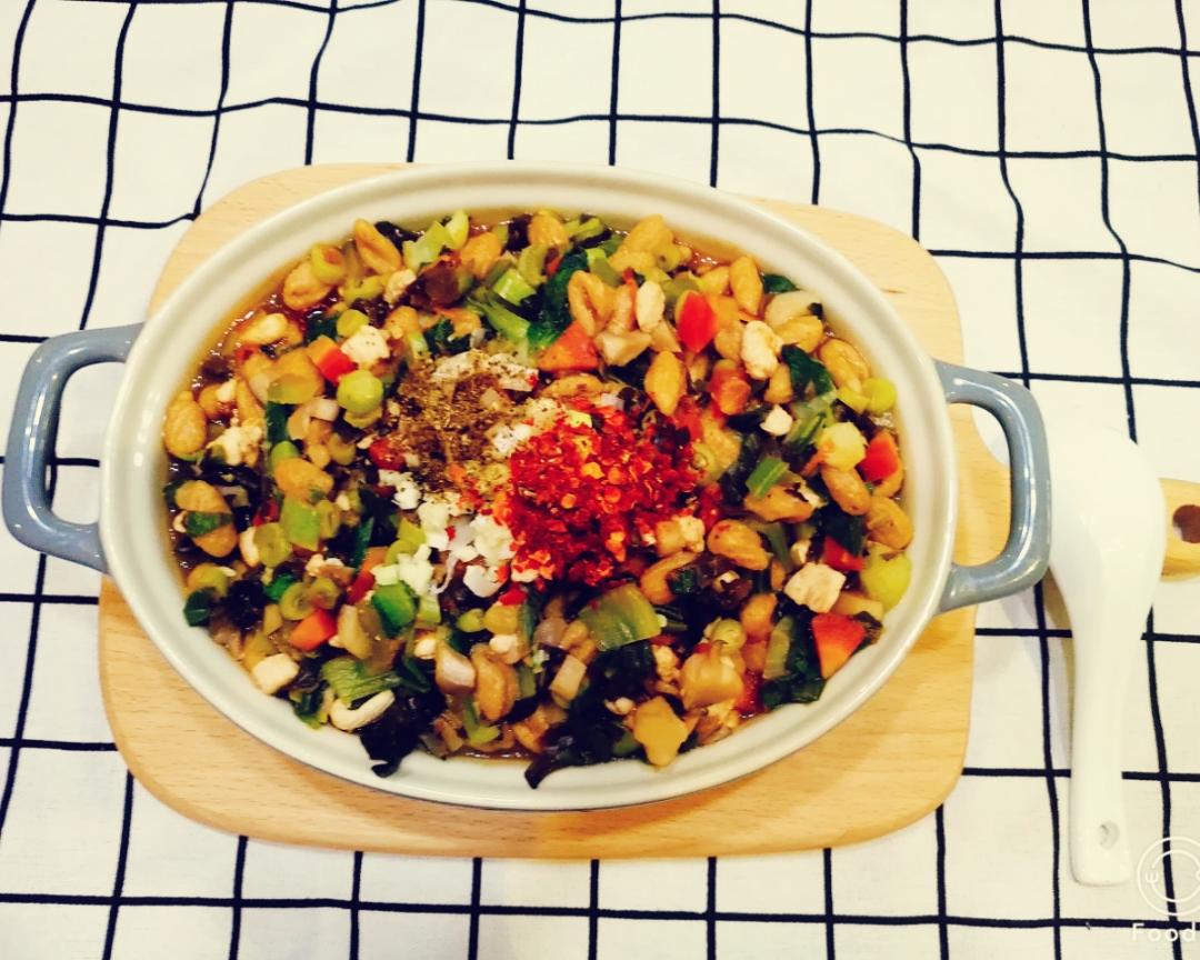 减脂-五彩烩麻食的做法