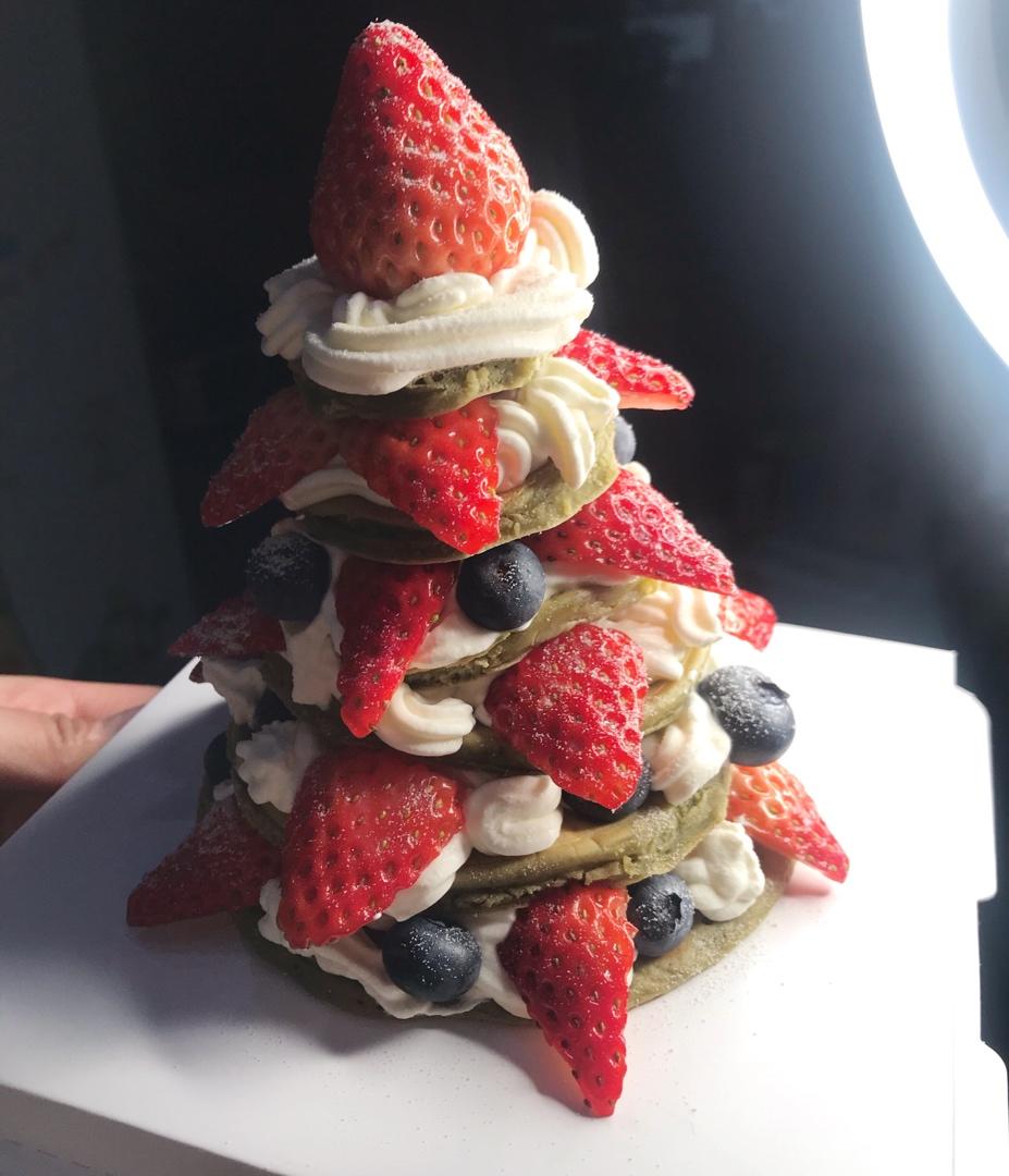 免烤箱❗️高颜值巨好吃的圣诞树松饼蛋糕🎄手把手教你做，让我们一起快乐过圣诞。