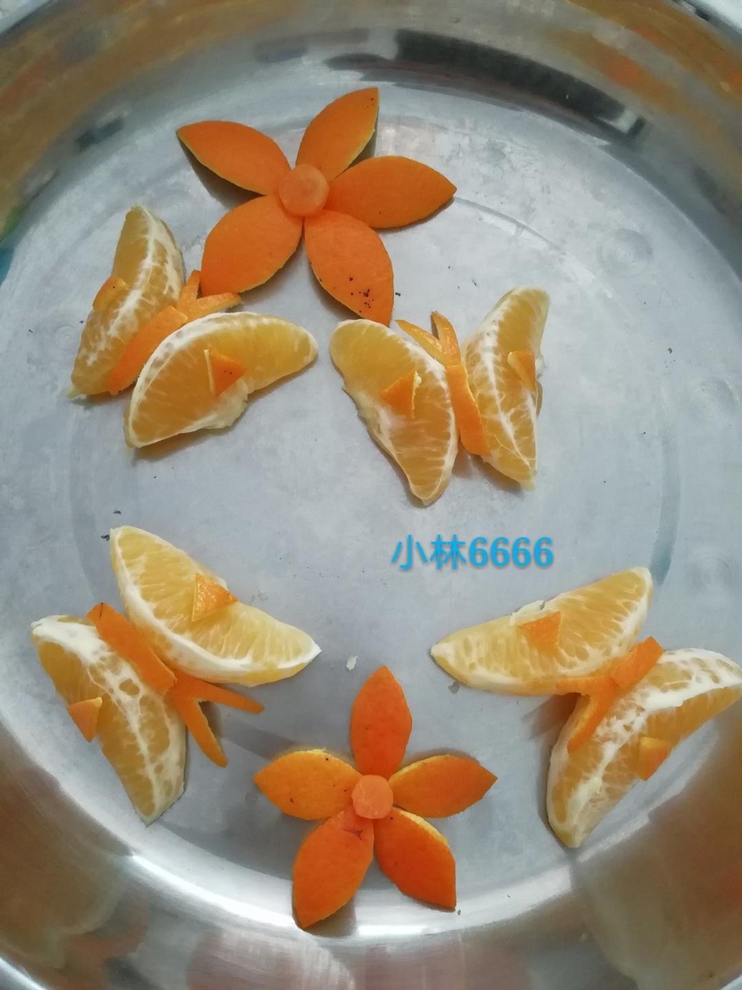 橙子拼盘，蝴蝶造型（创意水果）