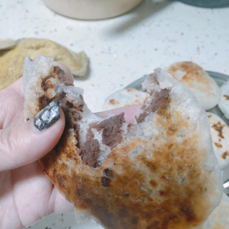 发面糯米豆沙饼