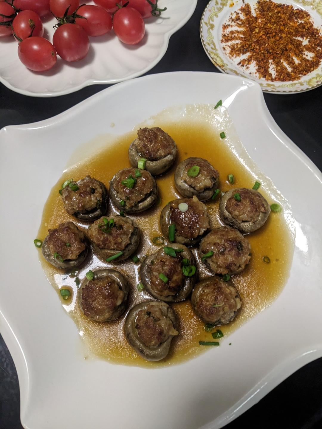 肉馅酿蘑菇
