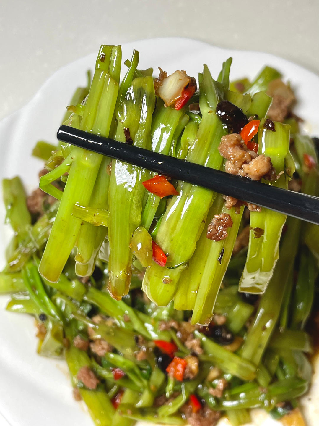 空心菜的天花板，香迷糊了????下飯神器～的做法 步驟3