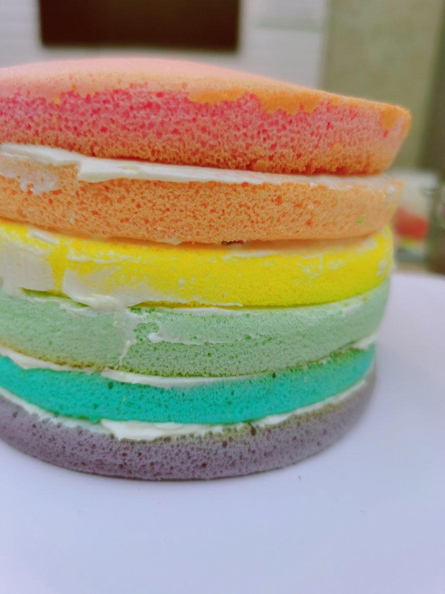 雪梨hi-baby做的6寸彩虹蛋糕