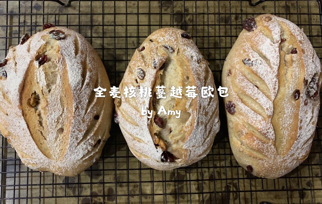 全麦核桃蔓越莓欧包（附整形详细手法）