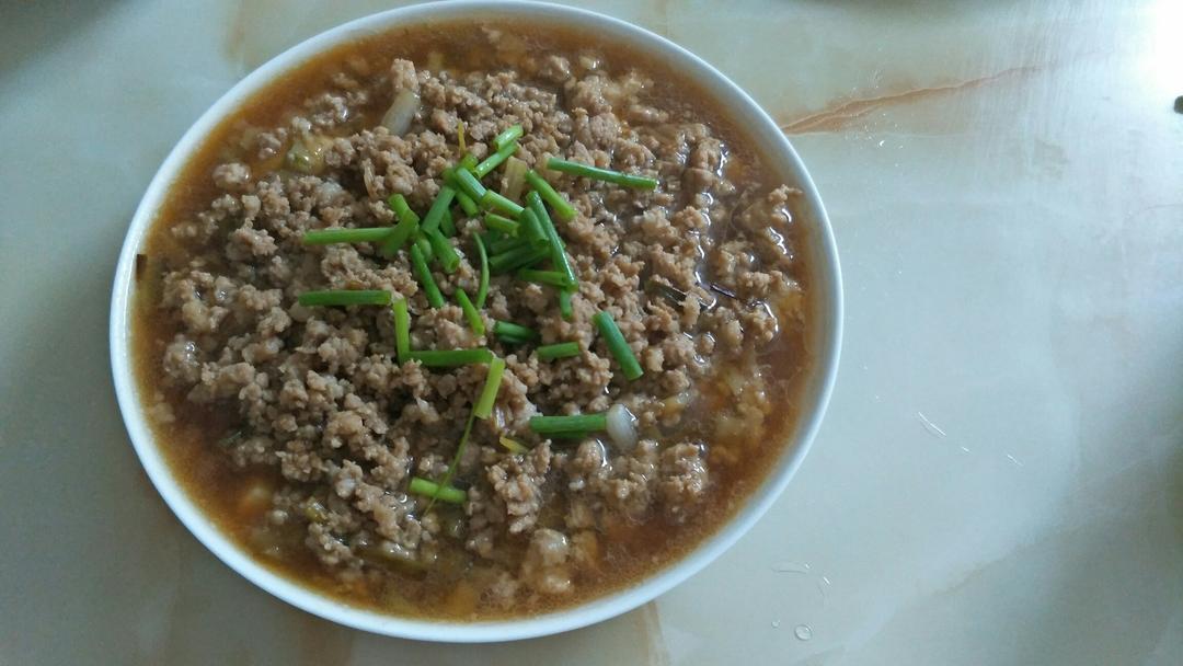 榨菜肉末蒸豆腐