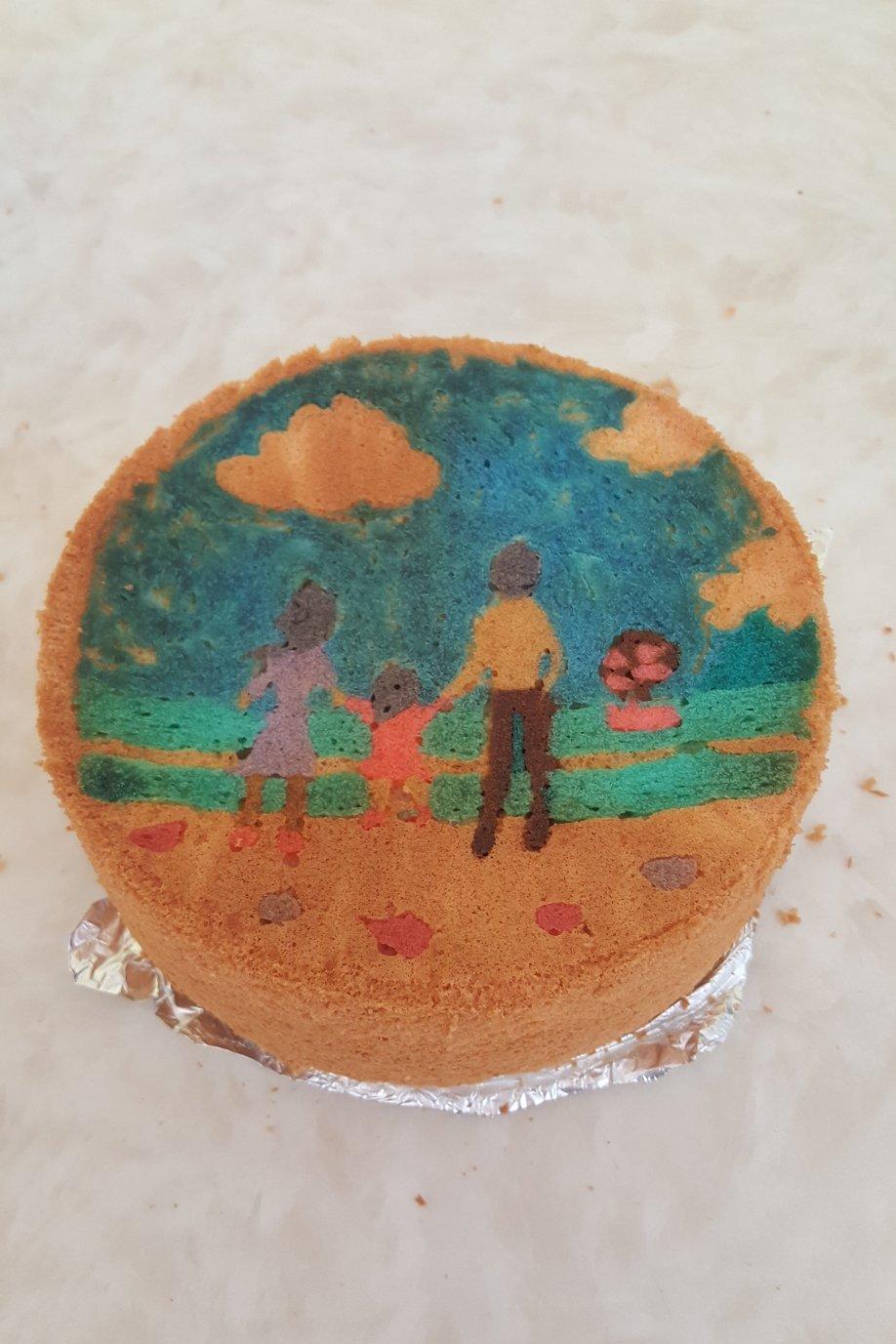 彩绘戚风蛋糕(两蛋六寸)附作品集