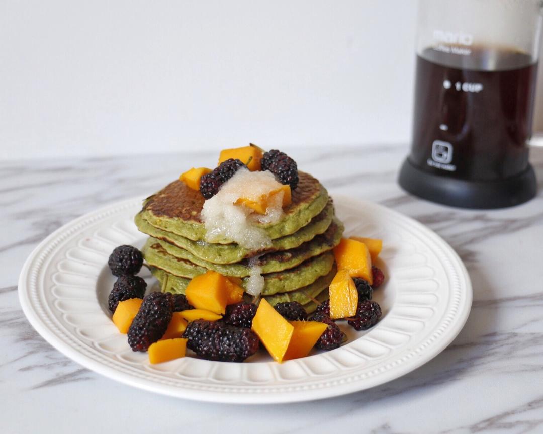 #粗粮细作#低GI嚼感燕麦pancake-无面粉版的做法