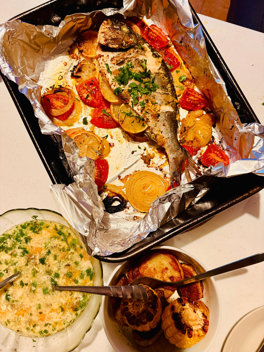 地中海式香料烤鱼-Mediterranean Style Roasted Whole Fish