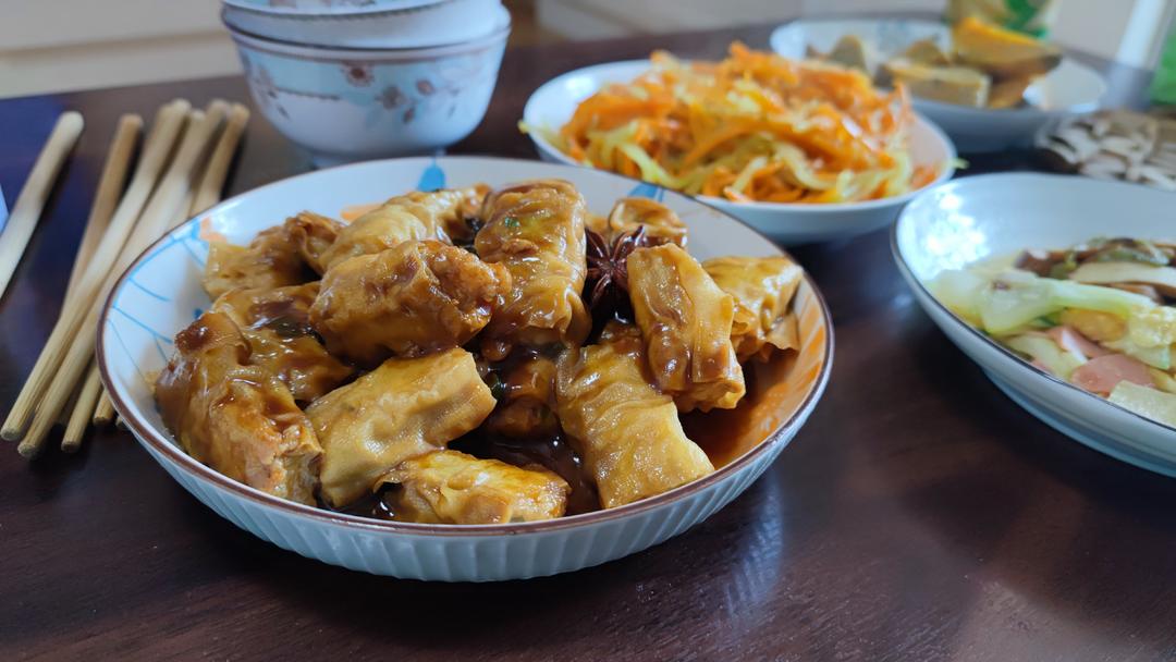 红烧百叶结包肉（一口吃做法）