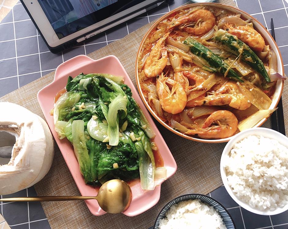 家庭版泰式咖喱虾