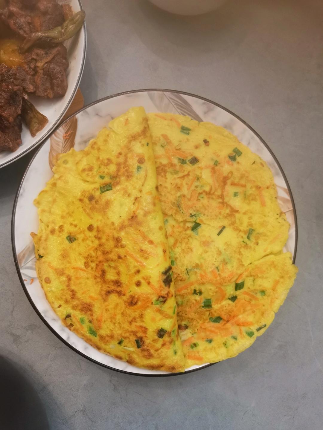 胡萝卜葱花鸡蛋饼