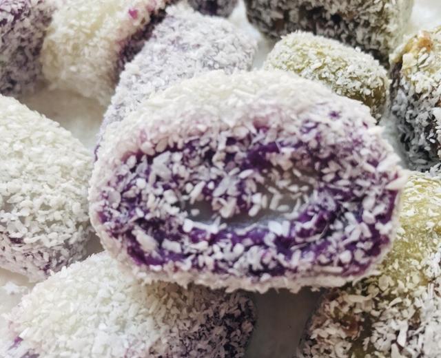 紫薯椰丝糯米卷