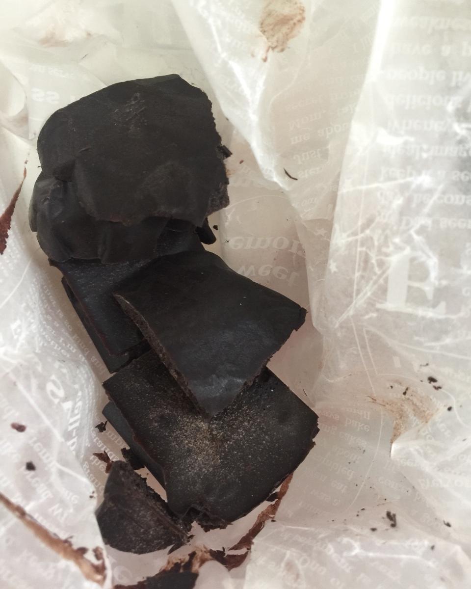 elly_wang做的可可粉自制黑巧克力 homemade dark chocolate