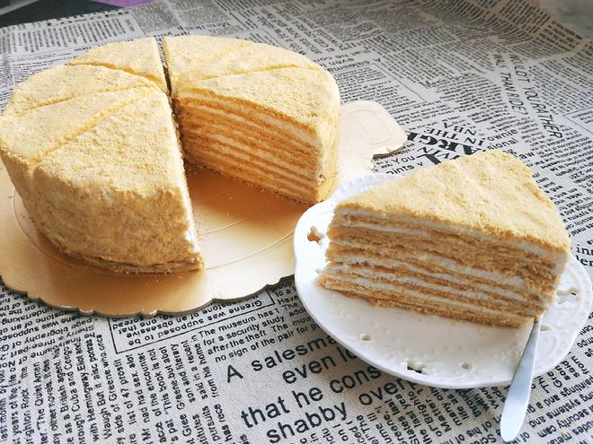 俄罗斯提拉米苏蜂蜜千层蛋糕(原味)的做法
