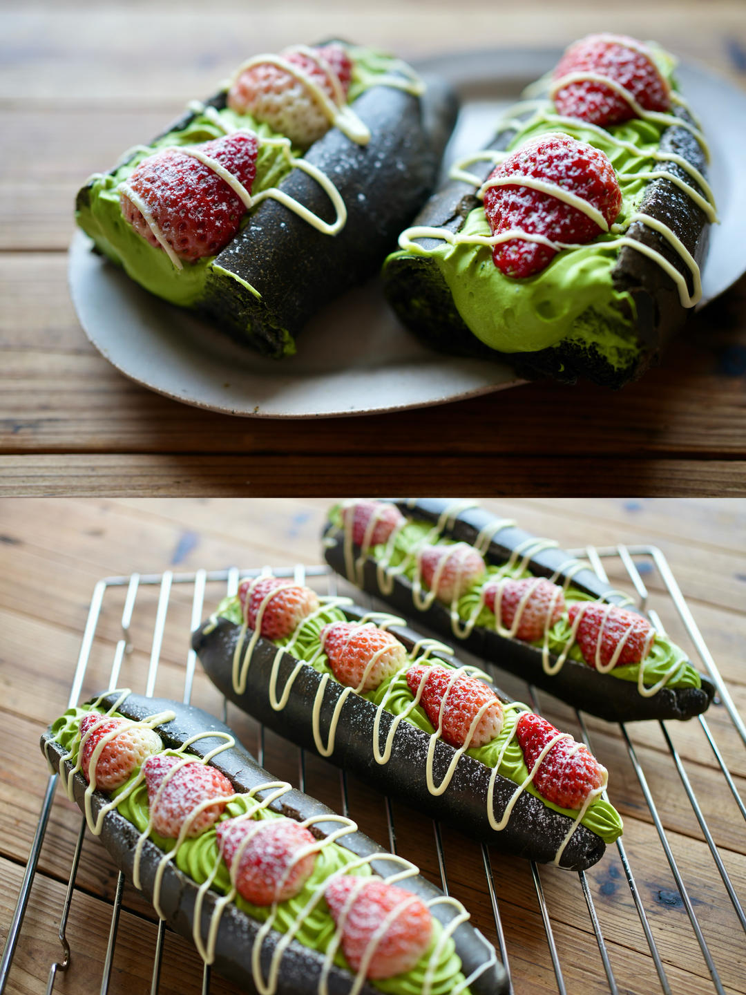 颜值奶油草莓甜心小面包