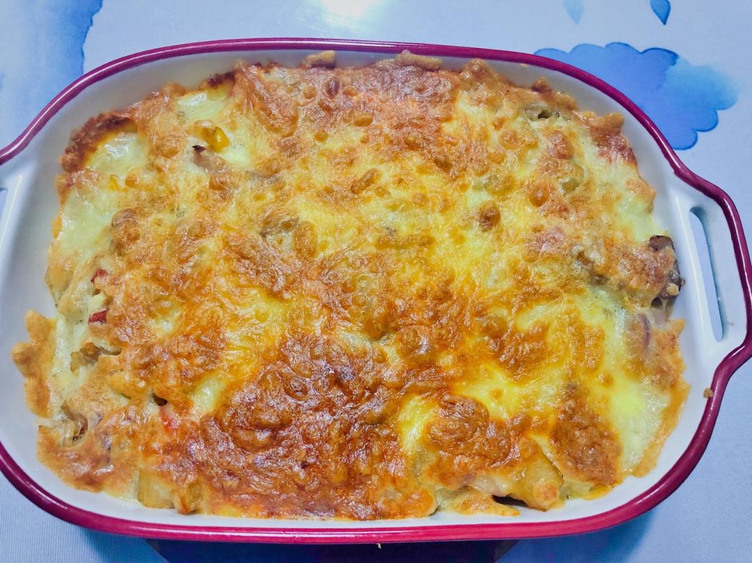 黑胡椒鸡肉芝士焗饭