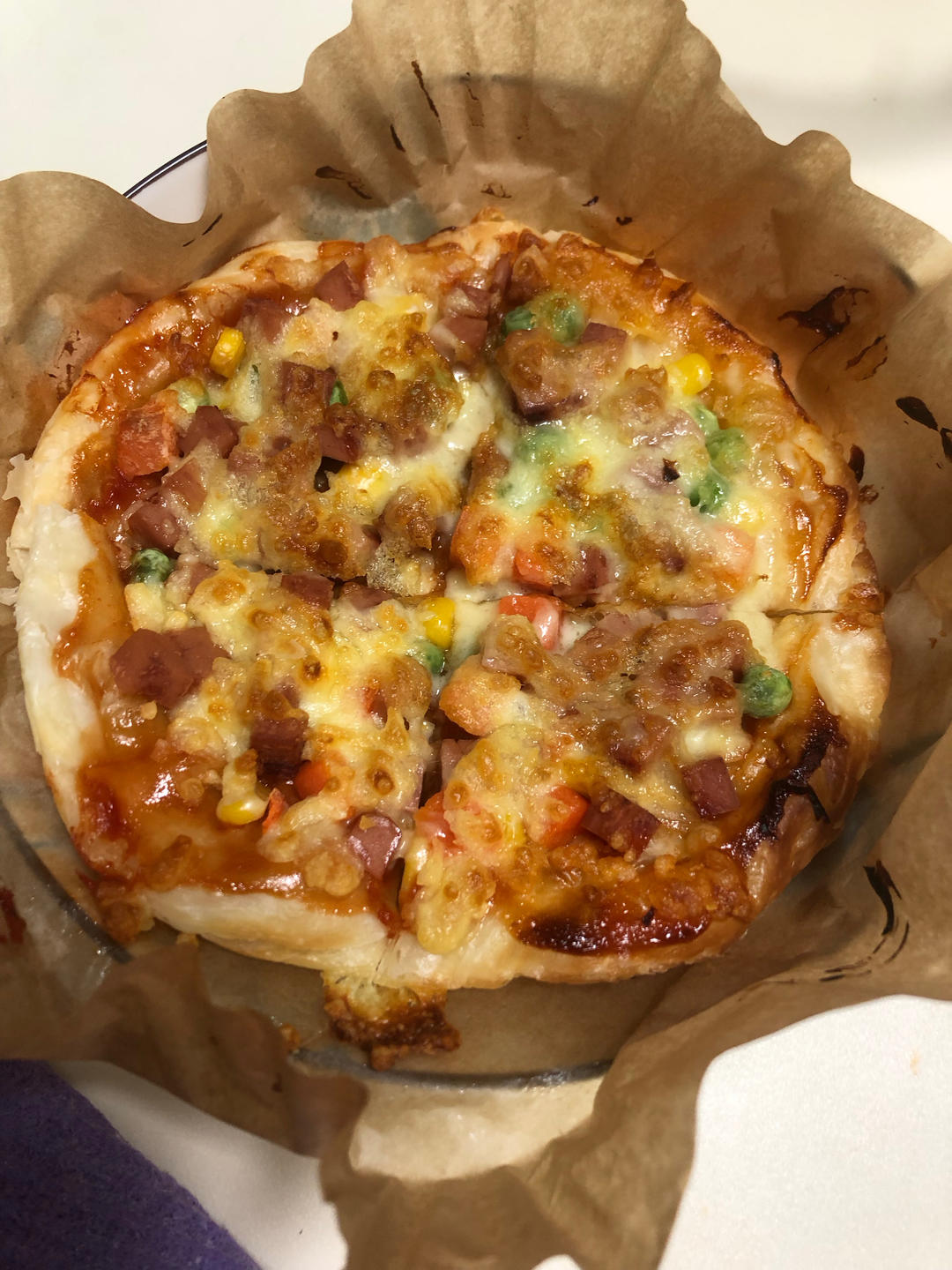 用空气炸锅做手抓饼披萨