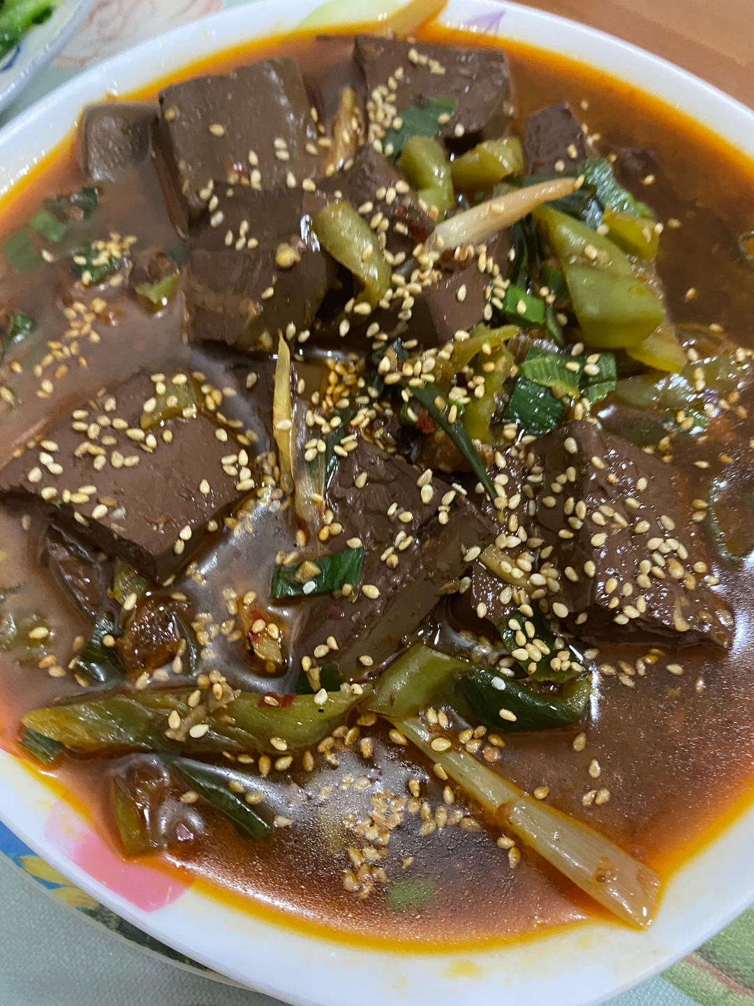 爆炒鸭血