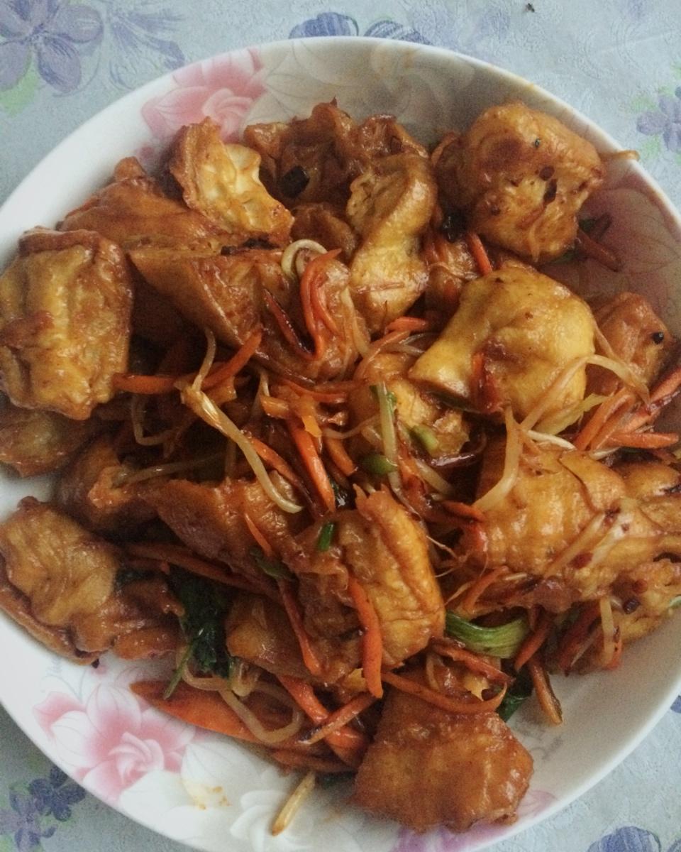 素炒油条