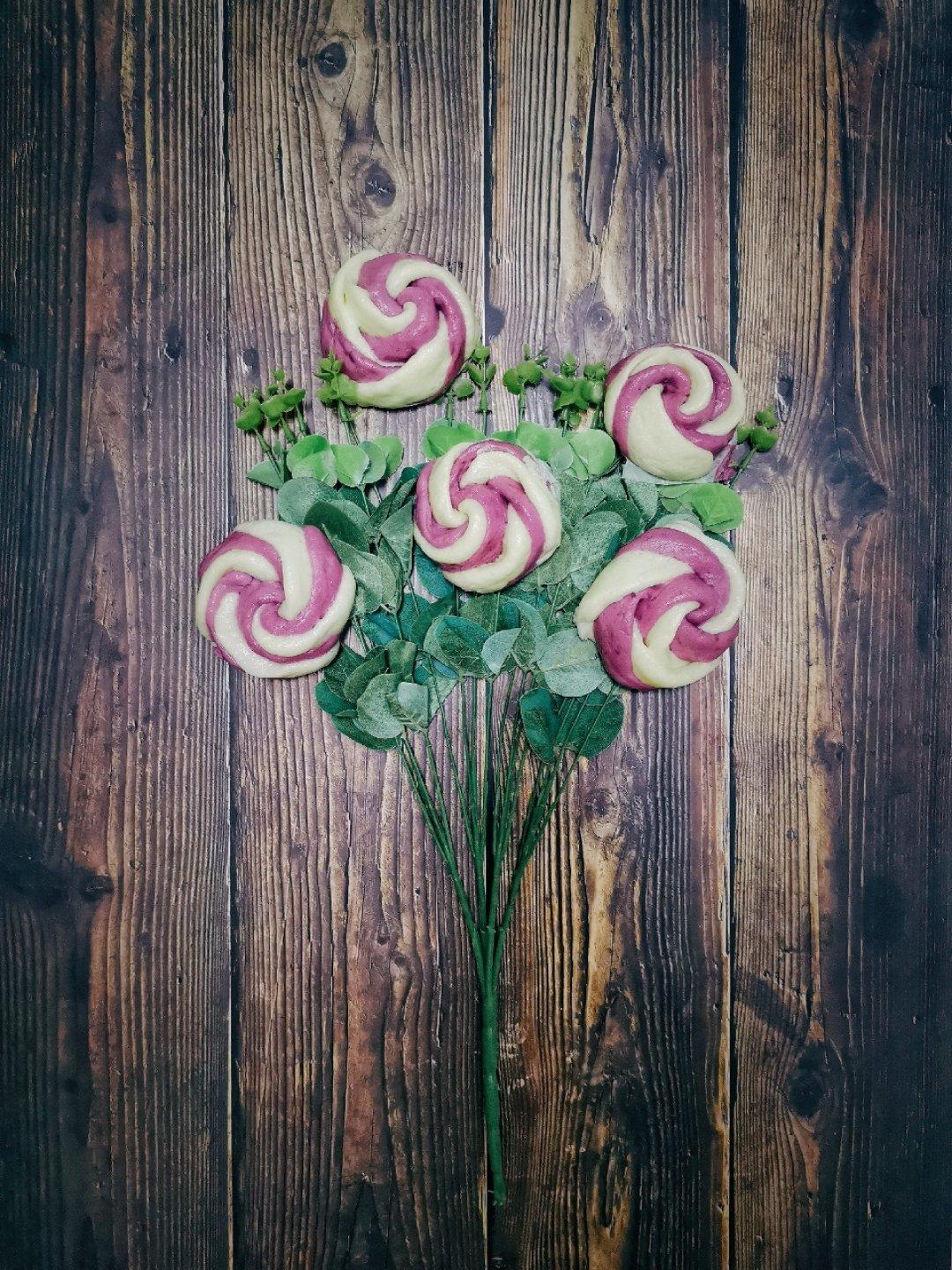 紫薯玫瑰花馒头