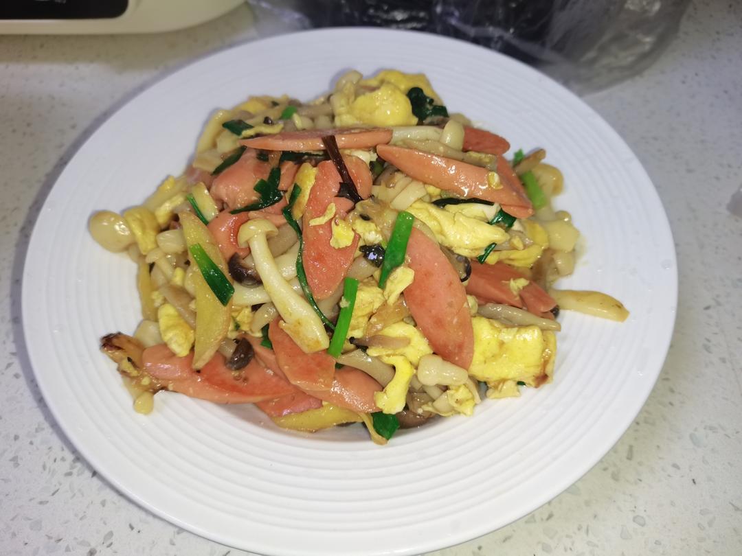 海鲜菇火腿炒蛋