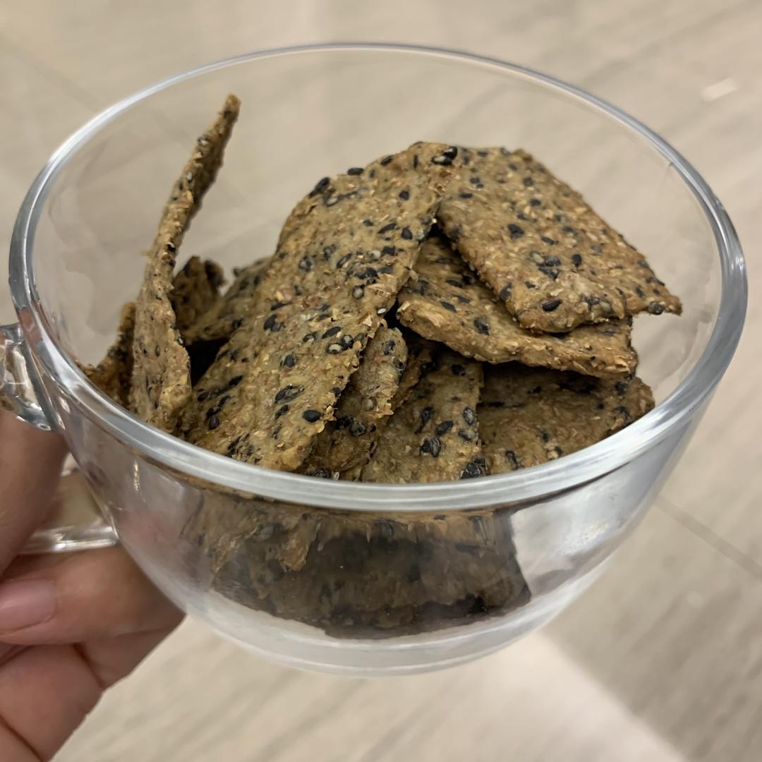 快手全麦黑芝麻苏打饼干 无糖无油 适合减肥人士吃