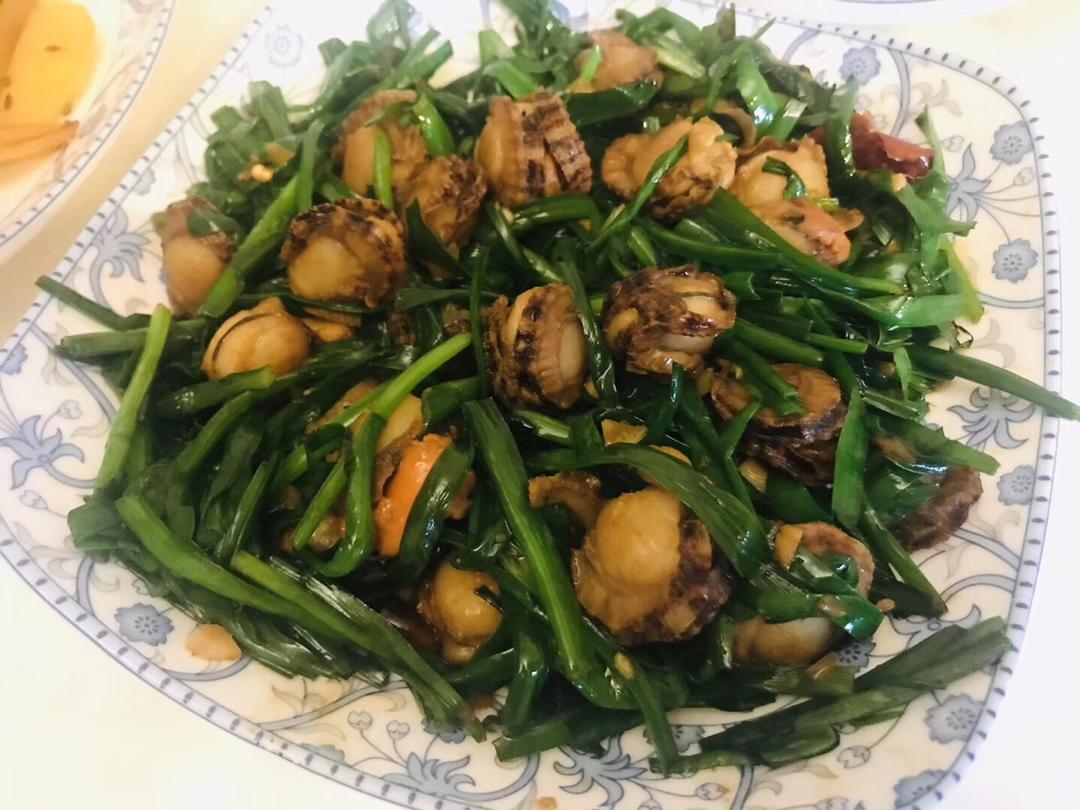 扇贝肉炒韭菜