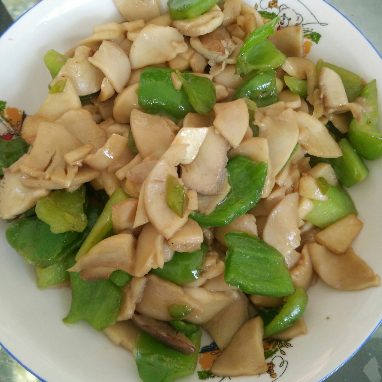 青椒素炒杏鲍菇