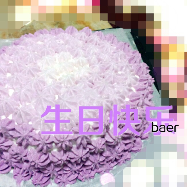 紫色玫瑰渐变裱花蛋糕