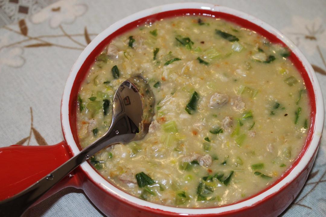 快手咸燕麦味噌花生滑牛粥【健康一锅端】